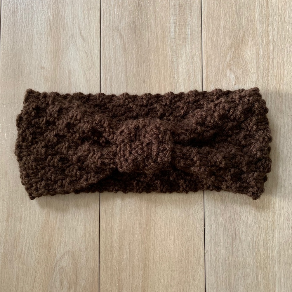 Handmade Espresso Brown Knit Headband